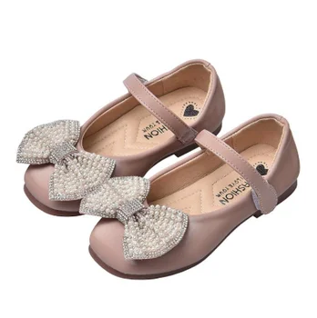 Los niños de la princesa de los zapatos de cuero de la PU de 3 colores casual bebé negro rosa blanco de las niñas zapatos de moda zapatos de baile