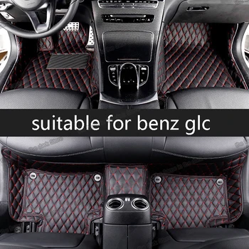 Lsrtw2017 de cuero de coche alfombras de piso para el benz de mercedes glc GLC250 GLC350e GLC300 2021 2016 2017 2018 2019 2020 coupe x253 c253 glc63
