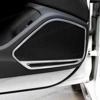 Lsrtw2017 de Fibra de Carbono Interior del Coche Sonido de Puerta de Marco de corte del Altavoz para Audi A4 B9 2017 2018 2019 2020 Accesorios de Auto