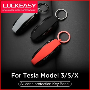 LUCKEASY clave de protección de la banda para el Tesla Model X/S/3 2017-2021 bikini anillo de protección de la clave de la banda Rojo/Gris/Negro