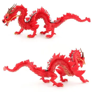 Maciza de gran Dragón Chino Animal Modelo tridimensional Xianglong Gigante Dragón de Oro Adornos Juguetes Educativos Para Niños