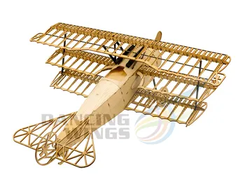 Madera de Balsa Fokker DRI Avión Modelo Woodcraft Kit de Construcción en 3D Rompecabezas de Madera DIY Juguete para Adultos Novio de regalo de Cumpleaños