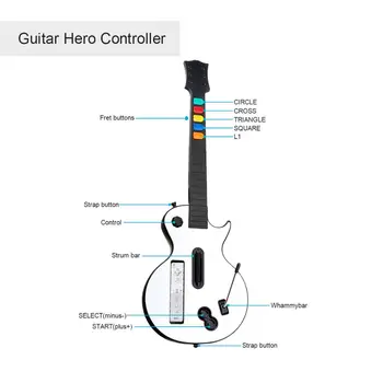Mando de Guitar Hero con la Correa de la Correa para Diferentes Wiipad Remoto Gamepad Joystick de la Consola de Todos los Guitar Hero Juegos y Bandas de Rock 2/3