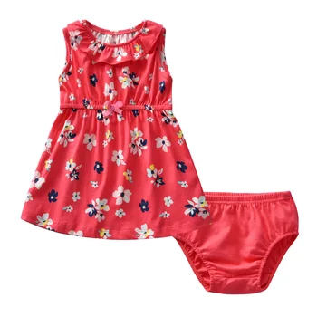 Marca 2020 verano bebé ropa de niña vestido de flores + cortos 2pcs traje de algodón 1 -3T niños desgaste de 6 colores de las niñas y ropa infantil