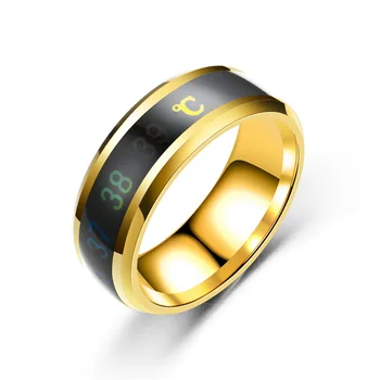 Mezcle el Color de 20 Piezas Tamaño de la Mezcla de acero inoxidable anillos de Mayoristas de medición de la temperatura del anillo inteligente de detección de la temperatura de cambio de