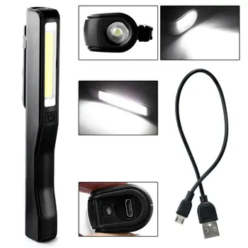 Mini Lápiz Tipo COB LED Linterna Multifunción, Luz de la linterna Magnética de Trabajo de la Lámpara de Inspección de Carga USB de Bolsillo Luz de la Noche