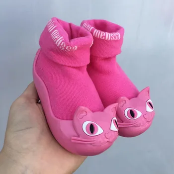 Mini Melissa Niños de la princesa de la jalea Zapatos Niñas de Moda Gato de dibujos animados Candy Sandalias de bebé Lindo niño pequeño de la calidad de los Zapatos de invierno MN036