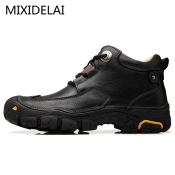 MIXIDELAI 2020 Hombres Nuevos Zapatos Casuales para Hombre Zapatos de Moda de Diseño de la Marca de Ocio al aire libre Zapatos de Gran Tamaño de los Zapatos de Cuero de los Hombres