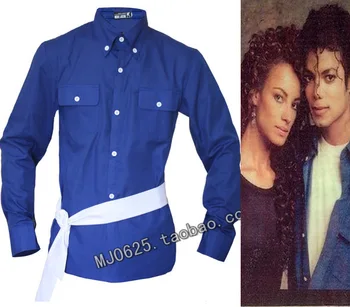 MJ Michael Jackson the Way you Make Me Feel Camisa Azul de Proformance Colección