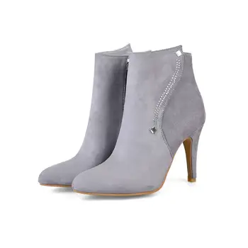 MORAZORA 2020 nuevos moda zapatos de mujer punta del dedo del pie rebaño de tobillo botas para mujer corto de peluche otoño invierno botas zapatos de tacón alto zapatos
