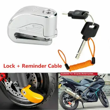 Motocicleta de Alarma de Freno de Disco de la Rueda de Bloqueo de Seguridad y Recordar Cable de Seguridad de la Motocicleta Accesorios Para Moto Scooter Anti Robo