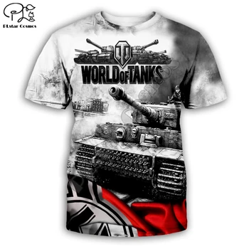 Más reciente de Verano fresco tops de las mujeres/de los hombres de camiseta De World of Tanks 3D Impreso camisetas casual harajuku estilo t-shirt ropa de estilo -005