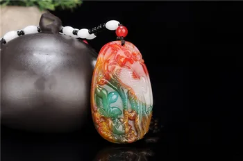 Natural de Color de la Piedra de Jade hetian visita a Phoenix Colgante Chino Jadeíta Moda de la Joyería del Encanto de Reiki Amuleto Tallado a Mano Regalos para Mujeres