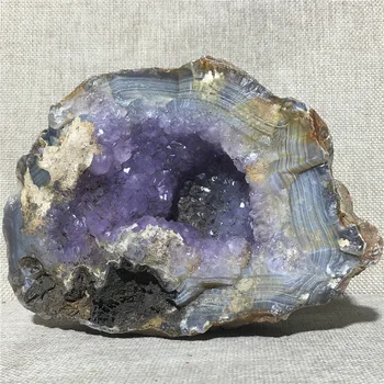 Natural de Ágata geoda de cristal de cuarzo muestra de la decoración del Hogar decoración de piedra y cristal de sanación Reiki amatista
