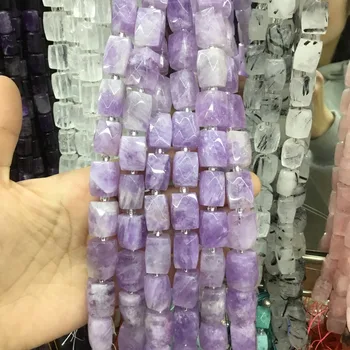 Natural Púrpura de cristal de Cuarzo poliédrica Amatista piedra de la cadena para la decoración