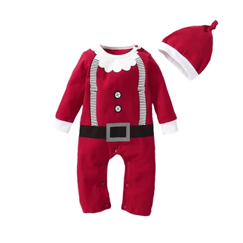 Navidad ropa de bebé en Santa Claus Traje de Cosplay recién nacido bebe peleles para el año nuevo Otoño de Ropa de Niña Conjunto de mayoristas de ropa