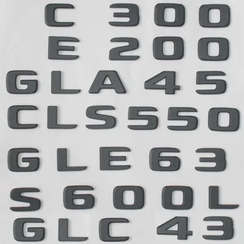 Negro mate Tronco Cartas Número de Insignias Emblema de Emblemas para Mercedes Benz AMG W176 W177 W205 W213 W222 X166 X117 C117 X218 X253