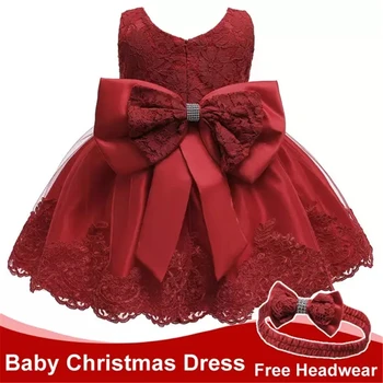 Niña Ropa 1er Cumpleaños de las Niñas Tutu Vestido de Boda Vestido Rojo de Navidad Vestido de Noche Vestido de Fiesta de la Princesa Vestidos para Niña