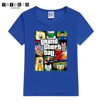 Niño Niña Grand Theft Dragon BallZ GTA Camiseta de Niño Harajuku Anime T-shirt Graphic Lindo Gokued Camiseta de los Niños de la parte Superior Tees
