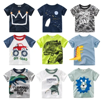 Niños T-Shirt para Niños Niños Niños niños Camisetas de Niño Bebé Niño de Algodón de dibujos animados León Camiseta Tops Ropa Corta Camiseta