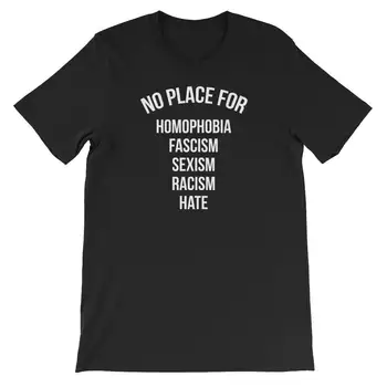 No hay Lugar Para la Homofobia Fascismo, el Sexismo, Racismo, Odio T-shirt Feministas Camisetas de Tumblr Camisa camisa LGBT