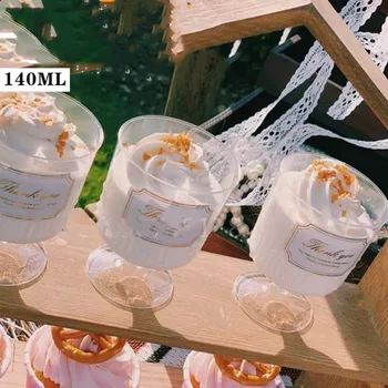 Nueva 40PCS 140ml Mousse de Postre copa de Vino de cristal de Plástico Pastel de Gelatina de Tazas de Pudín de Accesorios de Cocina de Fiesta de la Boda Suministros