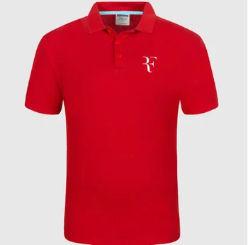 Nueva Camisa de Polo de RF roger federer logotipo de Algodón de la camisa de Polo de Manga Corta de Alta Cantidad de camisas de polo t