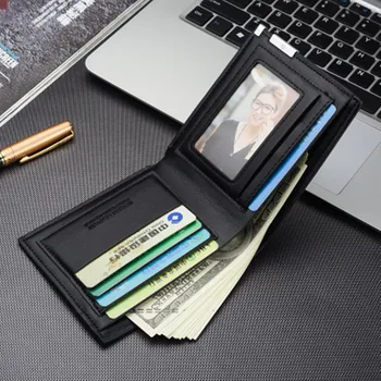Nueva cartera Recién diseñado la parte superior de los hombres ultra-delgada cartera monedero multifuncional de la tarjeta titular de la cartera de negocios