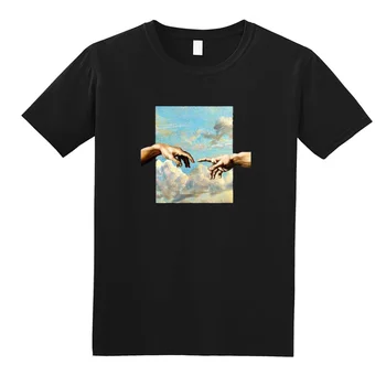 Nueva Estética del Arte Hip Hop Camisetas miguel ángel Sudadera para Hombre de la Llanura Camisetas Overszied Harajuku Camisa Homme