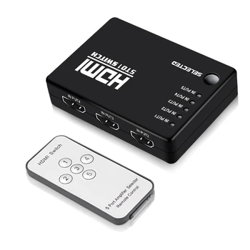 NUEVA HDMI HUB de 5 Puertos de Vídeo de 1080P HDMI Switch Conmutador HDMI Splitter con control Remoto IR splitter box para HDTV DVD para PS3