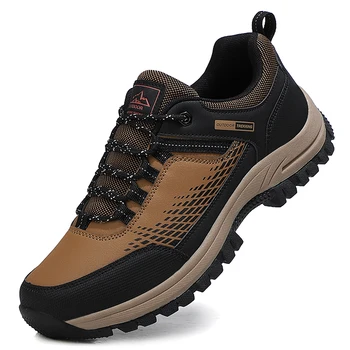 Nueva Llegada Zapatos de Senderismo Ligero de Invierno de Cuero al aire libre, Trekking, Botas de cordones de Escalada para Hombre Zapatillas de deporte de los Hombres Machos Caminar