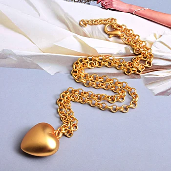 Nueva ZA de Oro Amoroso Corazón de Metal conjunto de Collar y pulsera de Alta calidad Simple moda accesorios de la Joyería para las mujeres
