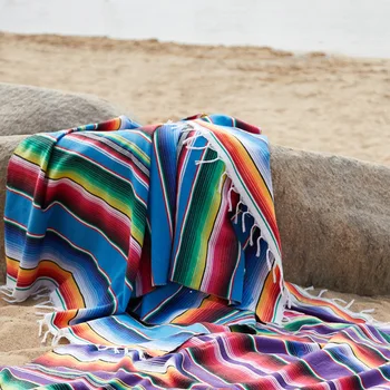 Nueva Étnicos de México Rayas Toalla de Playa Bohemia Mexicana Manta Multifuncional Toalla de Baño/mantel/Sofá Toalla