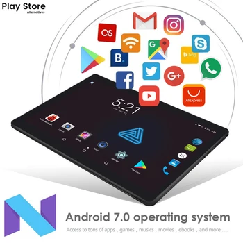Nuevas Llegadas de 10.1 pulgadas Tablet Pc Android 9.0 Octa Core de Google Play 4G LTE Llamada de Teléfono 2.5 D Vidrio de la Pantalla 1280*800 GPS WiFi Tabletas