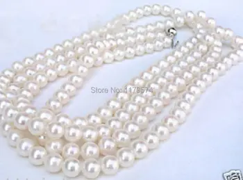 Nuevo de la moda de 8MM AAA blanco de agua de Mar de la Perla Shell Collar de Regalos Para la Niña de las Mujeres de la Moda de Joyería de Diseño Hecho a Mano De 54