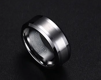 Nuevo diseño de la moda del acero de tungsteno de la boda banda anillo de los hombres de las mujeres masculinas novio dedo de la joyería R5003