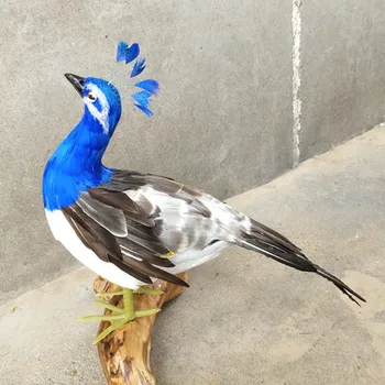 Nuevo la vida real pavo real del modelo de espuma&simulación de la pluma de pavo real de aves de regalo sobre 35x30cm xf2669