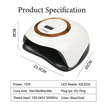Nuevo LED ULTRAVIOLETA del Clavo de la Lámpara para la Manicura Con Pantalla LCD Smart Sensor de Uñas Secador de Uñas de Arte de los Equipos de Salón de Uso de la Lámpara del LED