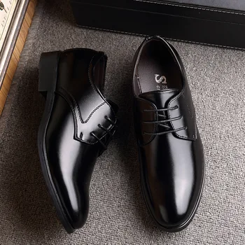 Nuevo Negocio de la Moda Vestido de los Hombres Zapatos Clásicos de Cuero de los Trajes DE los Hombres Zapatos de Moda con cordones Zapatos de Vestir de los Hombres Oxford, rtg5