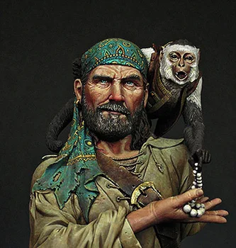 Nuevo sin montar 1/12 Pícaro Pirata monkey antiguo busto soldado Kit de Resina DIY Juguetes Sin pintar resina modelo