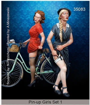 Nuevo sin montar 1/ 35 Europeo de mujeres ciudadano que no incluyen la bicicleta Kit de Resina DIY Juguetes Sin pintar kits