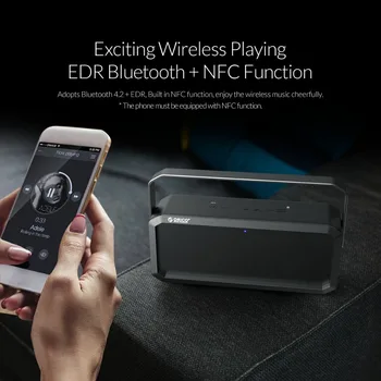 ORICO Estéreo de alta fidelidad Portátil Inalámbrico Bluetooth 4.2 Altavoz de la Música Rodean al aire libre Impermeable del Soporte de Tarjeta TF de Música Reproductor de MP3