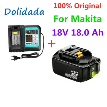Original 18V18Ah Batería 18000mah Li-Ion de la Batería de Alimentación de Reemplazo Batería para MAKITA BL1880 BL1860 BL1830battery+3A Cargador