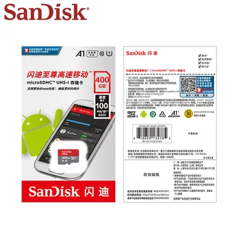 Original de SanDisk Tarjeta TF de 400 GB SDXC Max Velocidad de Lectura 90M/s Tarjeta Micro SD de Clase 10 UHS-I A1 Flash Tarjeta de Memoria Microsd