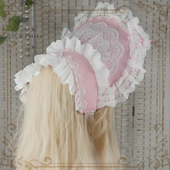 Origional francés de estilo Vintage de la Bonette BB Sombrero Precioso color Rosa Hecho a Mano Lolita Pequeñas Cosas Hermosas Pequeño sombrero de Accesorios