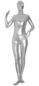 Oro Metálico Spandex Body De Lycra Brillante Ajustada Sexy Unisex Zentai Traje De Cuerpo Completo Traje De Fiesta De Aspecto Mojado De Una Pieza Unitard