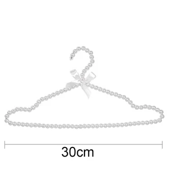 Pack de 10 cuentas de Perlas de Plástico de Moda Elegante de la Ropa de las Perchas Estándar Perchas para Adultos y Niños(Blanco)