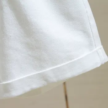 Pantalones cortos de las Mujeres de Cintura Alta del Dril de algodón Prensado Retro Clásico Popular Ins Harajuku de Verano de la Mujer de pierna Ancha Corto de Ocio, Estilo de la Calle Nueva