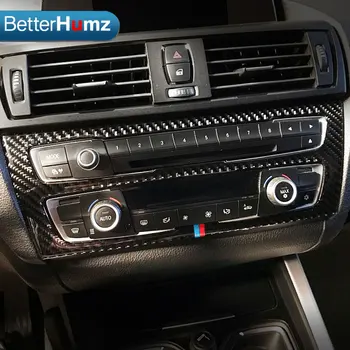 Para BMW F20 F21 de Fibra de Carbono Interior del Coche Aire Acondicionado CD Cubierta del Panel de Control Trim Coche Estilo Pegatinas de la Serie 1 Accesorios