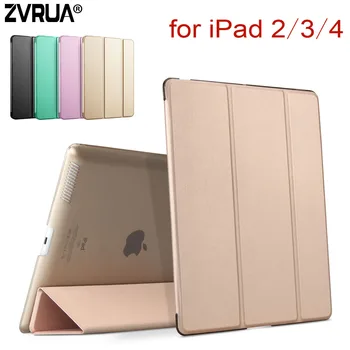 Para el iPad 2 3 4 , ZVRUA ¡Estupendo del Color de la PU de la Cubierta elegante del Caso del Imán de despertador sueño Para apple iPad2 iPad3 iPad4